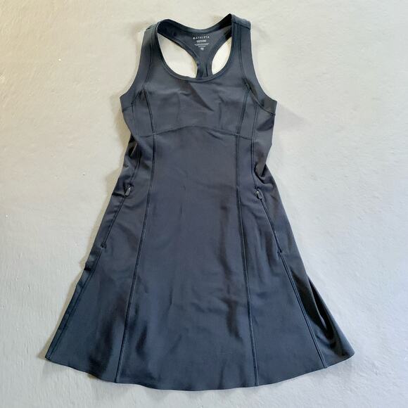 Athleta Levitate Black Athletic Mini Dress Womens XXS NWOT - Picture 2 of 8